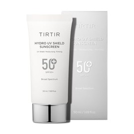 TIRTIR Hydro UV Shield Protector solar | SPF 50+ Protección de amplio espectro UVA UVB Coreano Sin tono blanco Bloqueador solar para la cara, 1.69 Fl Oz