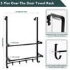 Over The Door Towel Rack, 2-Tier Bathroom Towel Rack with