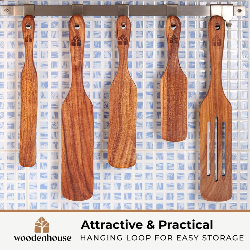 Wooden Spurtle Set, Teak Spurtles Kitchen Tools – Wooden Spatula