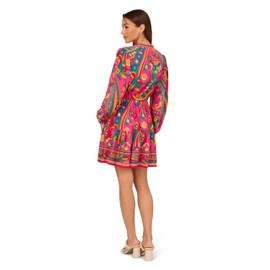 Adrianna Papell Women's Printed Short Dress, Pink Multi 6