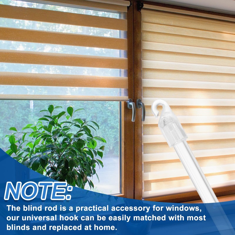 uxcell Blind Wand Replacement with Hook,3Pcs 17" Long Acrylic Blind