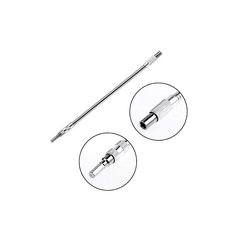 SENRISE Flexible Screwdriver, 1/4" Bit Holder, 150mm Flexible Shaft, Drill