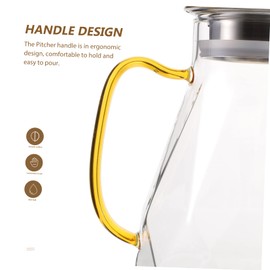FUNOMOCYA Glass Water Pitcher with Lid High Borosilicate Juice Kettle for Induction Cookers Easy to Clean for Home Hotel and Restaurant Use