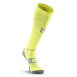 MudGear Compression Socks for Trail Running, Recovery, Travel, and Outdoor Adventures – Graduated, Durable, Sweat-Resistant, Boot Height, Small, Neon Yellow