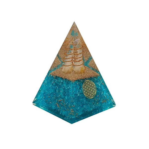 Orgone Crystal Pyramid, Natural Lapis Lazuli, Healing Crystals Pyramid for