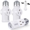 Feekoon 3 Pcs Light Socket to Plug Adapter, E26 Lamp