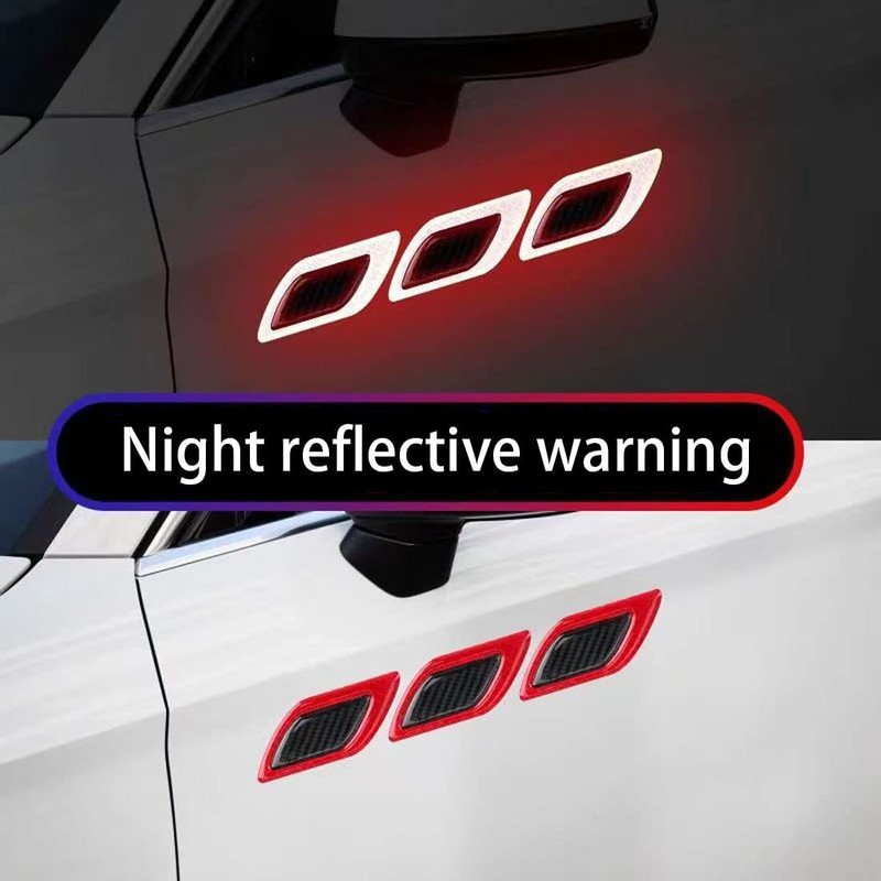 6 PCS 3D Strong Reflective Stripe Sticker,Car Fender Hood Bumper