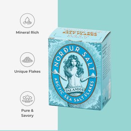 Nordur Salt Arctic Sea Salt Flakes Cardboard Plain 8.8 OZ, 1