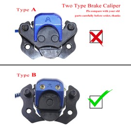 Rear Hydraulic Disc Brake Caliper System with Pad ATV Quad Rear Hand Brake Assembly Master Cylinder Caliper for 50cc 70cc 90cc 110cc 125cc 150cc Quad Bike ATV Buggy, Red