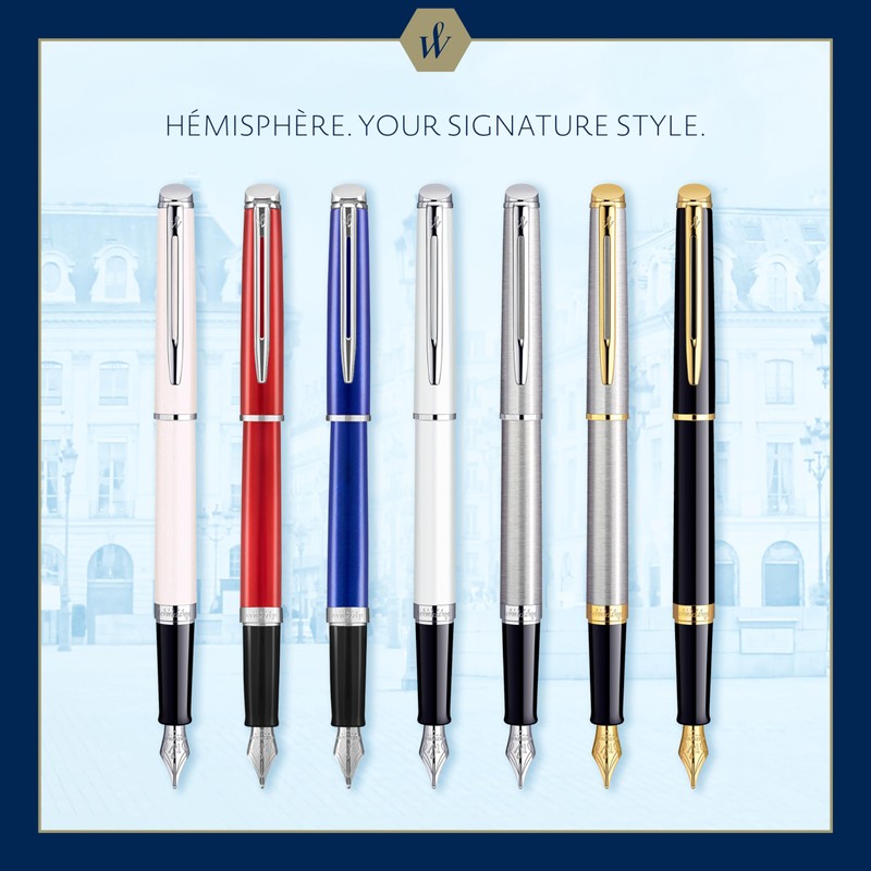 Waterman Hémisphère Fountain Pen | Stainless Steel with 23k Gold