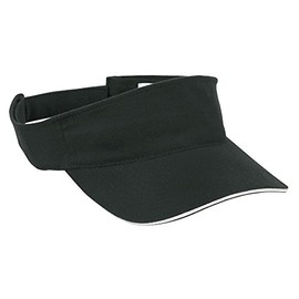 Sports hat with sun visor and peak - black / white, size: 60
