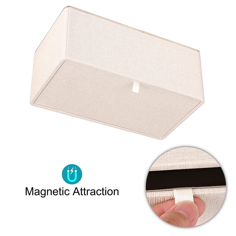 BTSKY Household Rectangular Linen Tissue Box with Decorative Gold Line