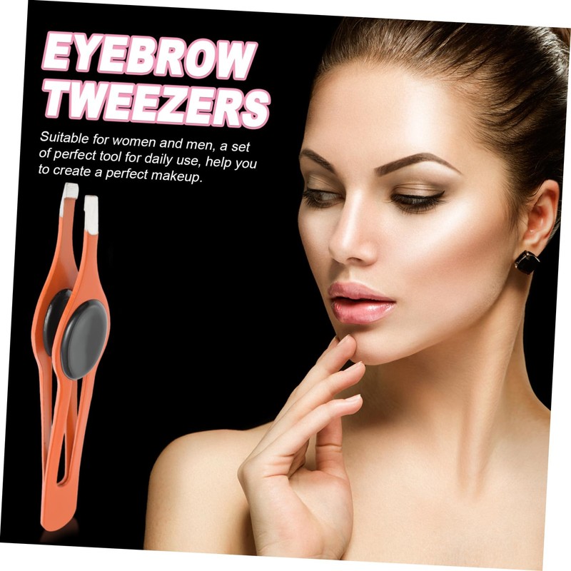 FOMIYES 3sets Quality Eyebrow Tweezers No Crease Hair Removal Kit