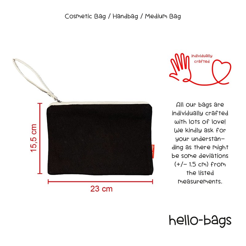 Hello-Bags. Necessaire/pochette. Esterno: 100% cotone. Con cerniera interna e fodera.