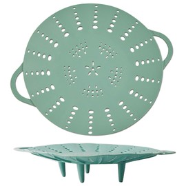 Alimat PluS 1 Pack Silicone Steamer Basket, Silicone Vegetable Steamer Basket with Handles and Strong Feets, 9.6 Inches(Excluding Handle Length)