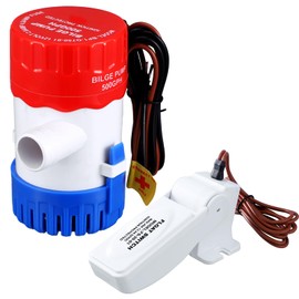 Landhoow Bilge Pump 12V with Float Switch Bilge for Boats DC 12V 24V 32V Portable Marine Electric Boat Water Pump(500 Gph)