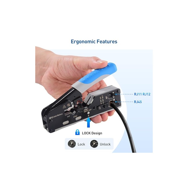 Cable Matters All-In-One Modular Ethernet Crimping Tool Cat 8 (Cat5
