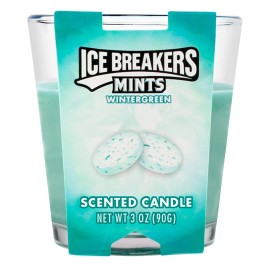 Icebreakers Wintergreen Mint Scented 3oz Candle - 1 Wick Candy Scent Jar Candle