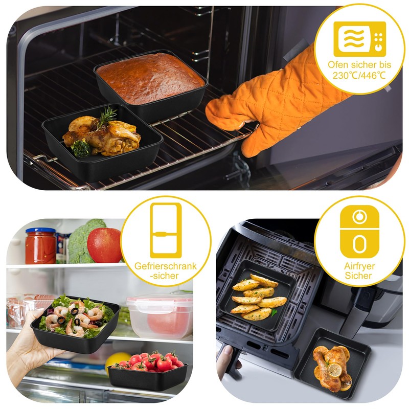 Onader Square Casserole Dish with Non-Stick Coating 15 cm (2,