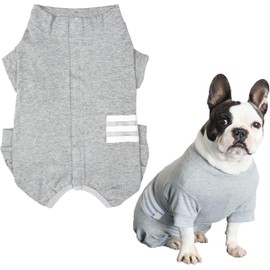 Kukaster Pet Dog Body After Surgery Op Body Dog Castration Male Body for Dogs After Surgery, Wound Protection Suits, Nylon Buckle for Hair Loss, Allergies Shaving, Grey S