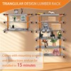 6 Pack Wall-Mounted Lumber Rack, Heavy Duty Wood Storage Racks,