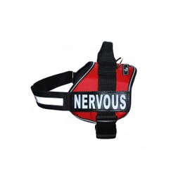 Doggie Stylz Dog Harness with Removable Patches and Reflective Trim. Dog Vest Comes with 2 Nervous Reflective Hook and Loop Patches. Measure Dogs Girth Before Purchase (Girth 28" - 38" Red)