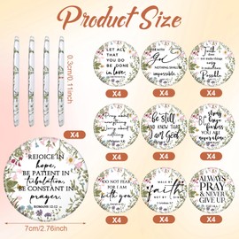 GlikCeil 40 Pcs Christian Compact Mirrors Bulk for Women Wildflower Bible Verse Pocket Purse Mirrors Inspirational Religious Scripture Gift for Mom Women Coworkers Church Valentine Party Favor