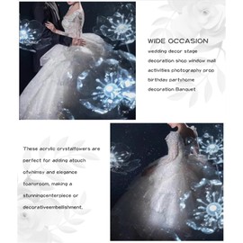 BIEJUJX Giant Flowers for Wedding Decoration，5.9Ft Acrylic LED Flowers for Party Banquet Decoration, Birthday, Photography Props, Shop Window Props, Mall Display,3pc/Set