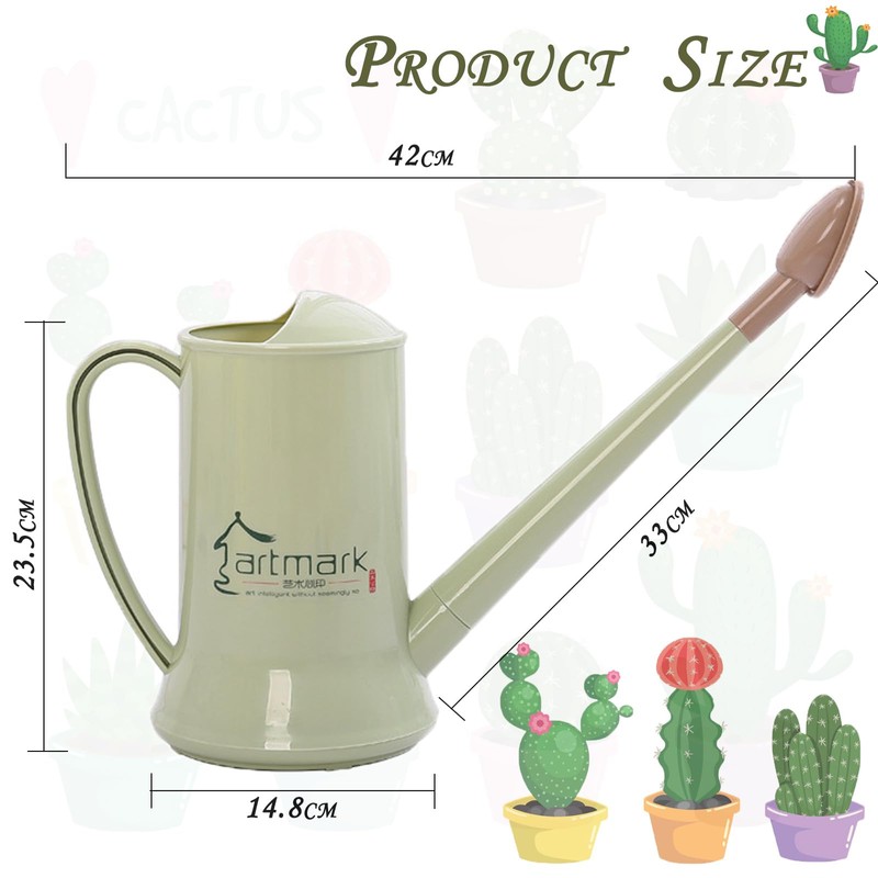 2L Thick Plastic Watering Can with Long Spout – Lightweight