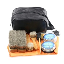 Cathcart Elliot Real Beeswax Shoe Cleaning Kit with dense brushes huge polishing cloth