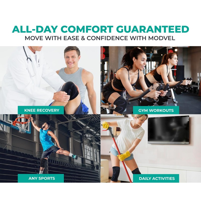MODVEL Knee Support Set for Men and Women, Breathable Knee