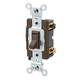 Leviton 15-Amp 120/277-Volt, Toggle Framed 4-Way AC Switch, 54504-2, Tan Brown