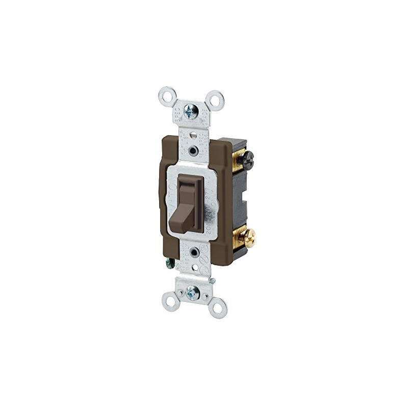 Leviton 15-Amp 120/277-Volt, Toggle Framed 4-Way AC Switch, 54504-2, Tan