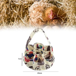 Egg Collecting Basket With 7 Pouches - Mini Gathering Basket With Handle, Canvas Bags, Washable Foldable for Chicken Hen Duck Goose, Housewife Farmhouse - 2 Pieces