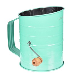 MaMix Stainless Steel Baking Hand Crank Flour Sifter with 2 Wire Agitator 3 Cup
