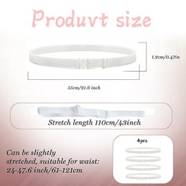 4 pcs Adjustable Crop Tuck Band for Shirts, Shirt Tuck Band Shirt Cropping Band Elastic Crop Top Band for Women, Change The Style of Your Tops（white）
