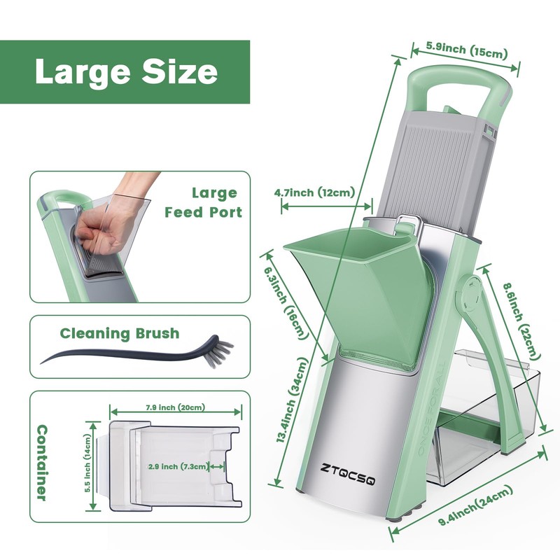 ZTQCSQ Upgraded Version All-in-1 Mandoline Slicer for Kitchen & Adjustable
