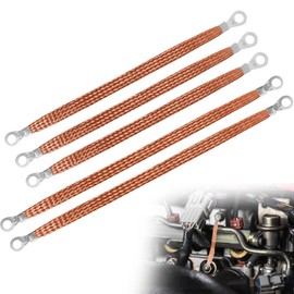 Universal Engine Ground Strap Automotive, Professional Vehicle Grounding Straps, 3 Pcs 10" x 1/2" & 2 Pcs 13" x 1/2" Ground Cable Strap Kit, Automotive Wire Ground Strap for Most Cars, Ring Terminals