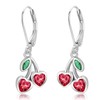 VANJAMI Cherry Earrings for Women 925 Sterling Silver Cherry Dangle