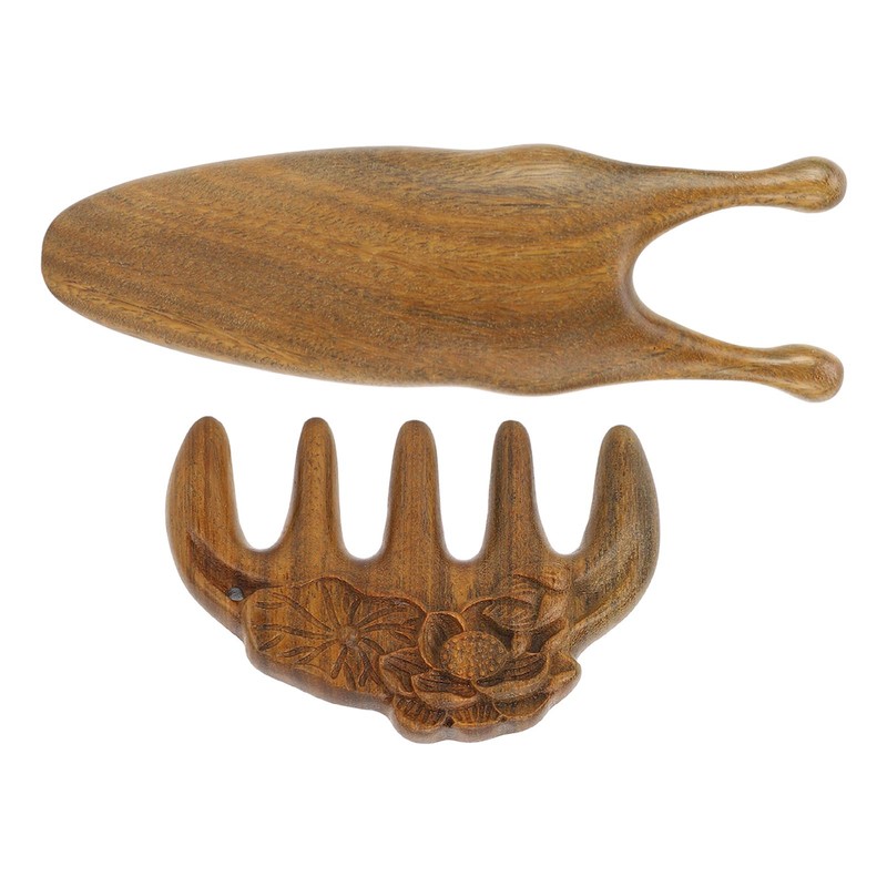 Sandalwood Nose Guasha Massage Tool Five Tooth Scalp Meridians Scraping