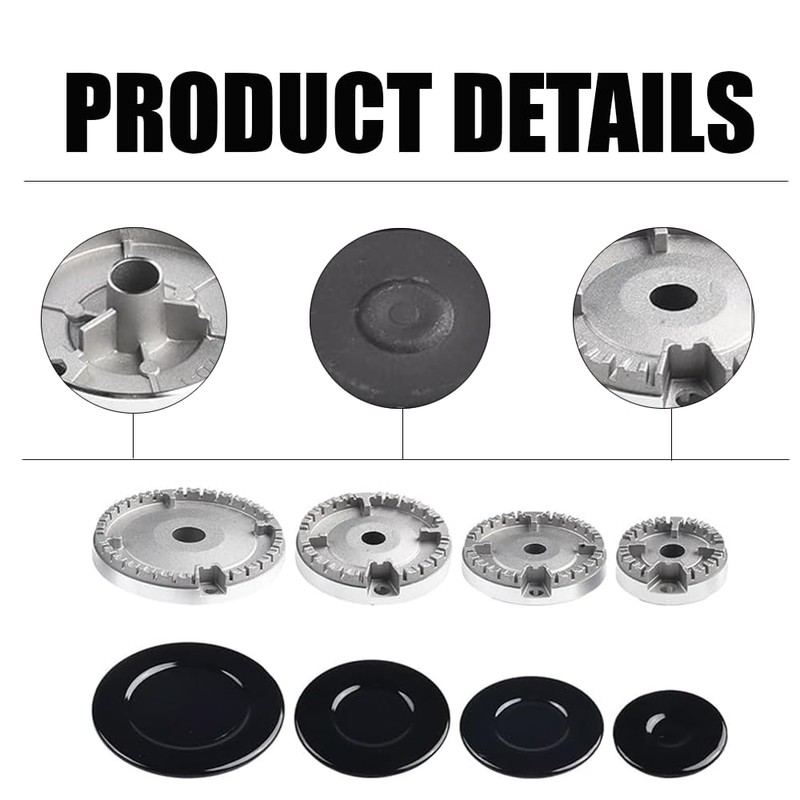 8 PCS Cooker Hat Set,High Cooking Performance Stove Lids,1 Large