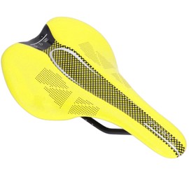 Mountain Bike Saddle Microfiber Leather Ultralight Soft Mountain Bike Seat Cushion for Road Bicycle Yellow