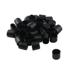Antrader 32 Pcs Black Plastic Furniture Chair Leg Caps PVC Plastic Feet Protector Pads Furniture Table Covers Round Bottom 3/4 Inches