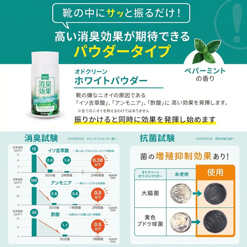 Columbus Odoclean Shoe Deodorizing Powder, Antibacterial, Deodorizing, Powder for Shoes,