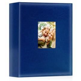Ywlake Photo Album 4x6 400 Pockets, Leather Photo Albums Holds 400 Vertical Pictures Only Blue
