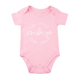 SproutJoy IVF Onesie for Babies Pregnancy Announcement Baby Onesie The Little Embryo That Could Baby Bodysuit Infant, Pink, Newborn