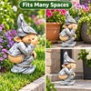Mini Funny Resin Garden Gnome Statue, 5.12-Inch Small Outdoor Dwarf