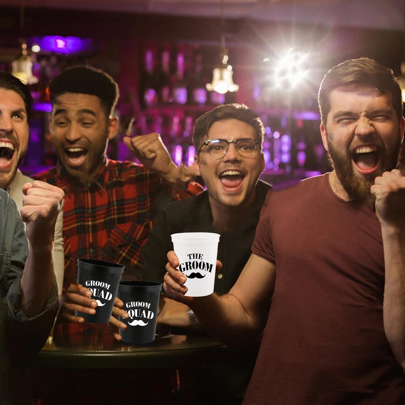 PartyGifts&beyond Bachelor Party Cups 13PCS Team Groomsman Plastic Cups Best