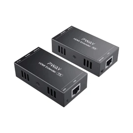 PW-HT202P(POC) HDMI Extender 165ft/50m Lossless Transmission Over Single Cat5e/6 Full HD 1080P Support 3D EDID One Power Supply (UTP+Transmitter and Receiver)
