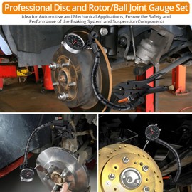 Neoteck Disc Brake Rotor Gauge Set 0-1"/0.001" Ball Joint Runout Gauge Set with 13.77" Flexible Arm and 7" Tight Grip Locking Plier,Widely Used in Automotive Maintenance and Industrial Processes-Black